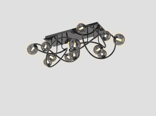 Lustră LED aplicată NANCY Wofi 9014-1205 12xG9/3,5W/230V negru/crom