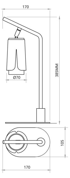 Lampă de masă FLOWER 1xGU10/8W/230V negru