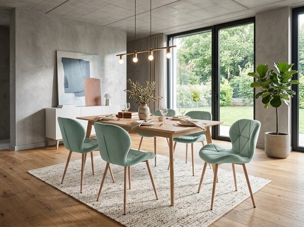 Scaun de sufragerie MANGO VELVET, mentolova