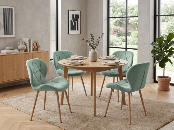 Scaun de sufragerie MANGO VELVET, mentolova