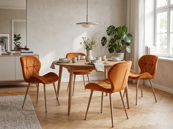 Scaun de sufragerie MANGO VELVET, teracota