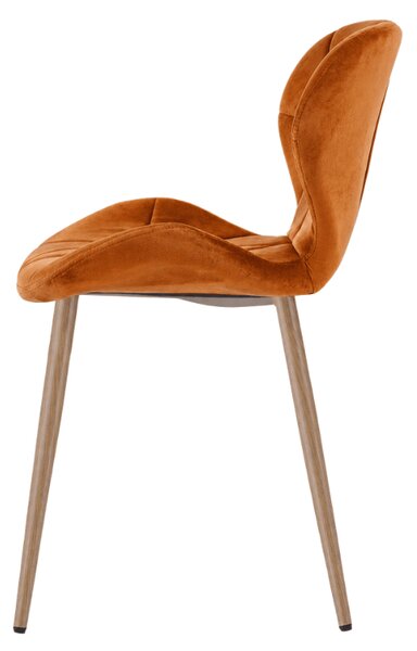 Scaun de sufragerie MANGO VELVET, teracota