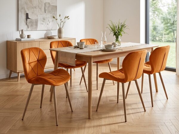 Scaun de sufragerie MANGO VELVET, teracota
