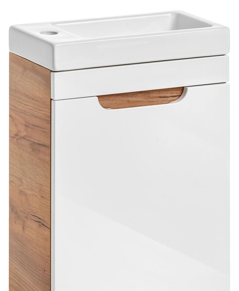 Comad Aruba White dulap 40x22x60 cm sub chiuveta pe perete alb-stejar ARUBAWHITE826FSC