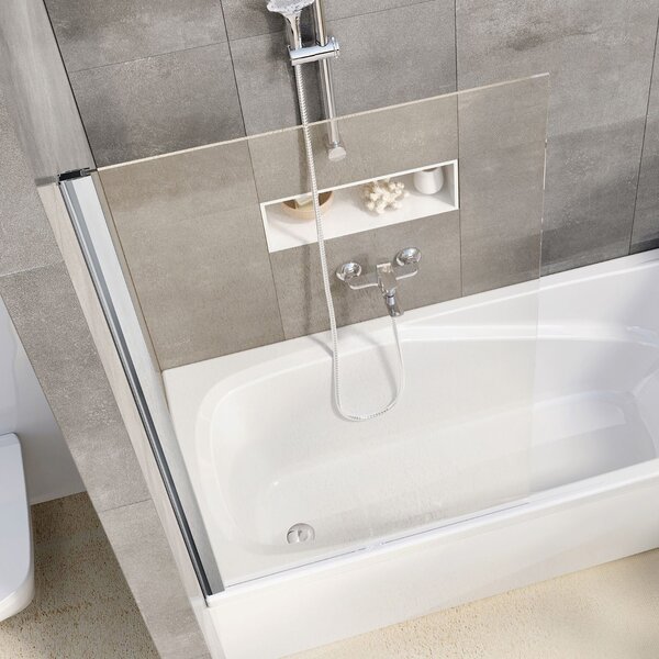 Ravak Pivot paravan cadă 80 cm o piesă satin mat/sticlă transparentă 79840U00Z1