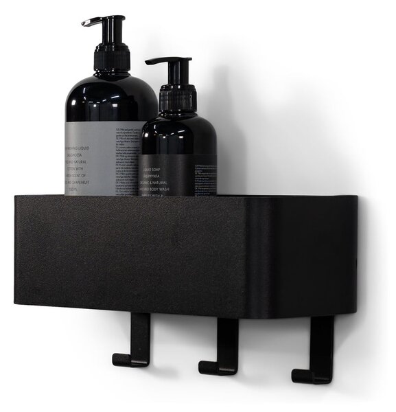 Raft pentru baie negru de montat pe perete din oțel Multi – Spinder Design