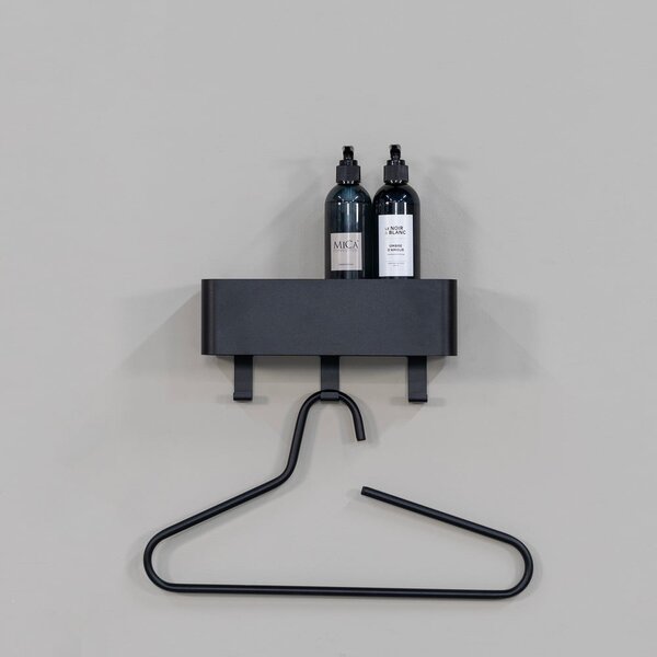 Raft pentru baie negru de montat pe perete din oțel Multi – Spinder Design