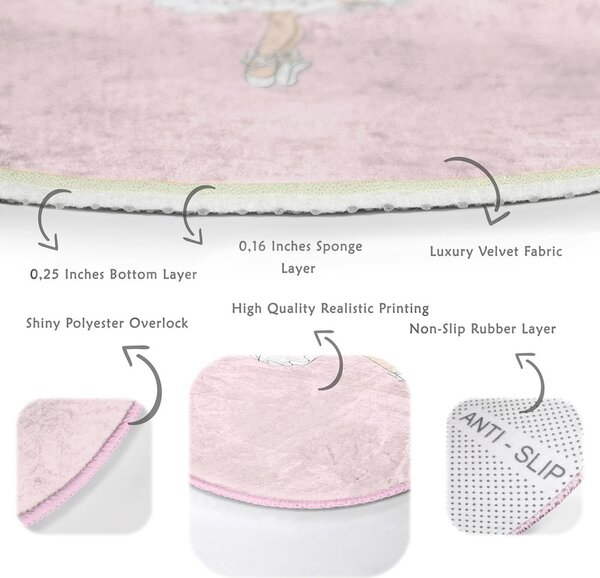Covor pentru copii roz ø 100 cm Comfort – Mila Home