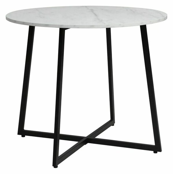 Masa rotunda de dining cu blat in decor marmura LUNA 90x90