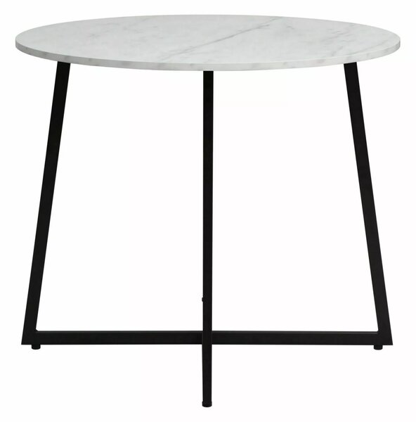 Masa rotunda de dining cu blat in decor marmura LUNA 90x90