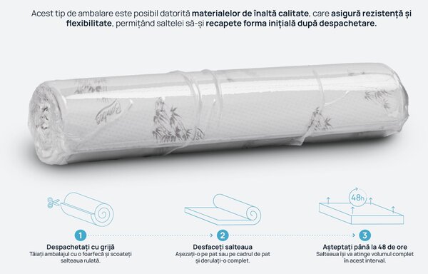 Saltea Sleepy, Bamboo 7, 82x190x20, Medie-tare
