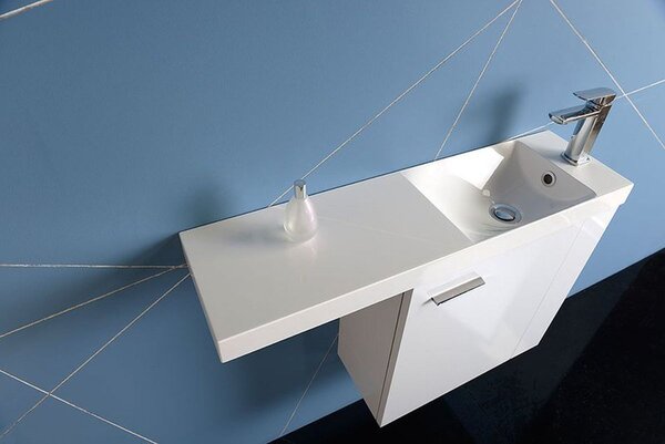 Sapho Agos lavoar 80x22 cm dreptunghiular mobilier alb luciu AS080