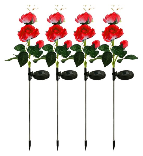 Set 2 x Lampa solara LED, Trandafir, 70 cm