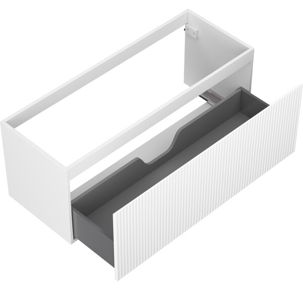 Mexen Rivel, mobilier baie 120 cm, 1 sertar, canelat, alb mat, 91A20-12047-1-BF01