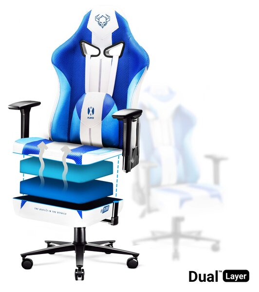 Scaun gaming Diablo X-Player 2.0 din material Normal Size Frost White / alb Diablochairs