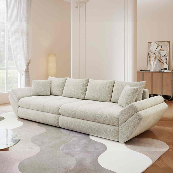 Canapea extensibilă dumonde cu ladă de depozitare Loana Arena Bej 300x100 cm
