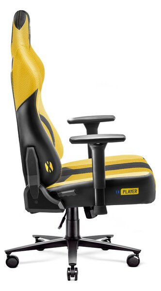 Scaun gaming din material Diablo X-Player 2.0 King Size: Dark Sunflower / Galben Diablochairs