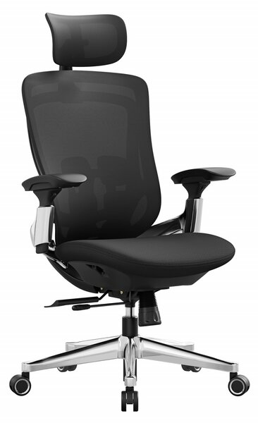 Scaun de birou, Songmics, Negru, 69.5x63x115-125 cm