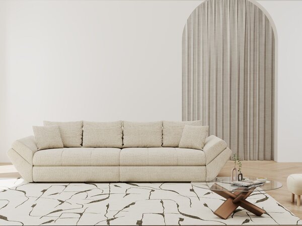 Canapea extensibilă dumonde cu ladă de depozitare Loana Cremona Gri deschis 300x100 cm