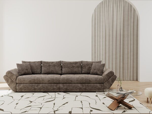 Canapea extensibilă dumonde cu ladă de depozitare Loana Cremona Maro-bej 300x100 cm