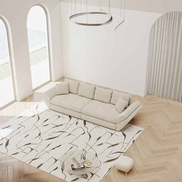 Canapea extensibilă dumonde cu ladă de depozitare Loana Cremona Gri deschis 300x100 cm
