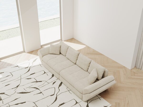 Canapea extensibilă dumonde cu ladă de depozitare Loana Cremona Gri deschis 300x100 cm