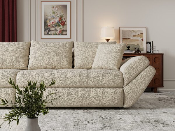 Canapea extensibilă dumonde cu ladă de depozitare Loana Jaguar Bej 300x100 cm