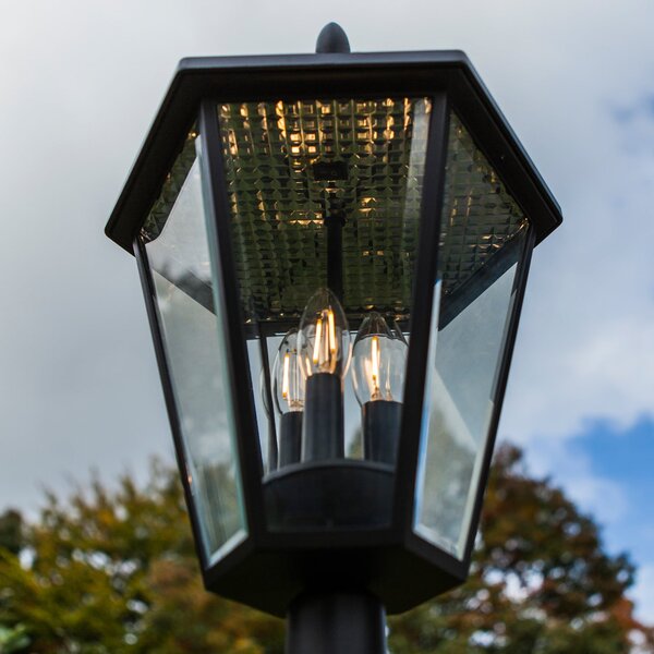 LUTEC Lampă de exterior solară cu LED LONDON, negru, înălțime 227 cm, IP44, Negru, Aluminiu, Antichitate