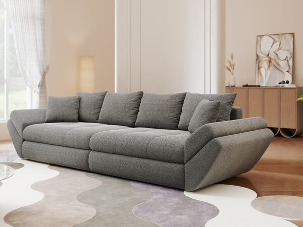 Canapea extensibilă dumonde cu ladă de depozitare Loana Monte Gri 300x100 cm