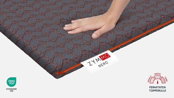 Topper saltea Zymmo, Nero, 72x190x5, Medie