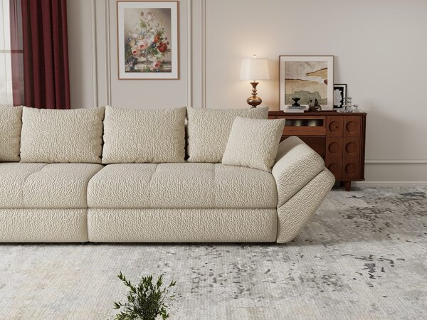 Canapea extensibilă dumonde cu ladă de depozitare Loana Jaguar Bej 300x100 cm