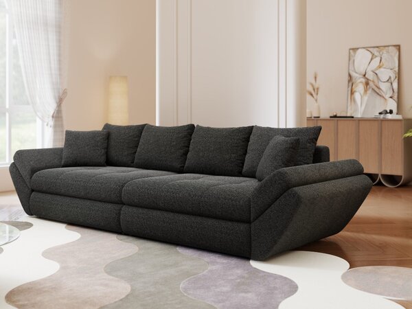 Canapea extensibilă dumonde cu ladă de depozitare Loana Monte Negru 300x100 cm