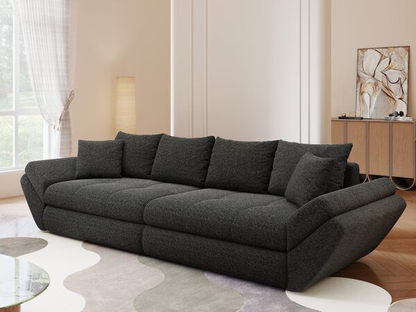 Canapea extensibilă dumonde cu ladă de depozitare Loana Monte Negru 300x100 cm