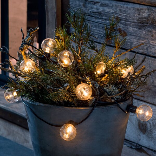 Konstsmide Christmas Ghirlandă LED fir luminos chihlimbar 10 lumini, Negru, Plastic