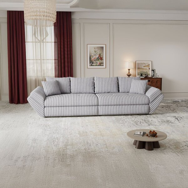 Canapea extensibilă dumonde cu ladă de depozitare Loana Tilia Gri 300x100 cm