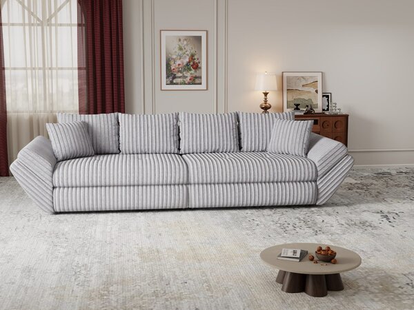 Canapea extensibilă dumonde cu ladă de depozitare Loana Tilia Gri 300x100 cm