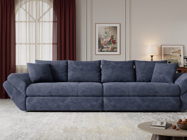 Canapea extensibilă dumonde cu ladă de depozitare si sezut confortabil din spuma high-density, Loana Vibe Albastru 300x100 cm
