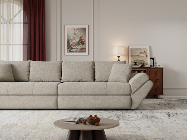 Canapea extensibilă dumonde cu ladă de depozitare Loana Vibe Bej 300x100 cm