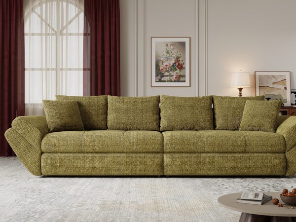 Canapea extensibilă dumonde cu ladă de depozitare Loana Cremona Olive 300x100 cm