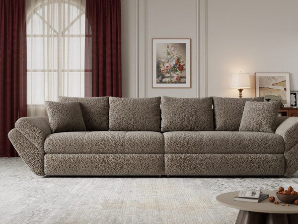 Canapea extensibilă dumonde cu ladă de depozitare Loana Jaguar Maro cappuccino 300x100 cm