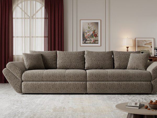 Canapea extensibilă dumonde cu ladă de depozitare Loana Jaguar Maro cappuccino 300x100 cm