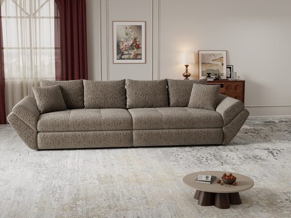 Canapea extensibilă dumonde cu ladă de depozitare Loana Jaguar Maro cappuccino 300x100 cm