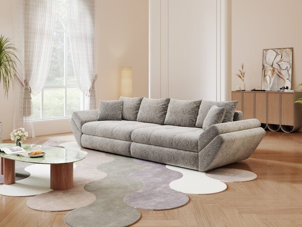Canapea extensibilă dumonde cu ladă de depozitare Loana Arena Gri grafit 300x100 cm