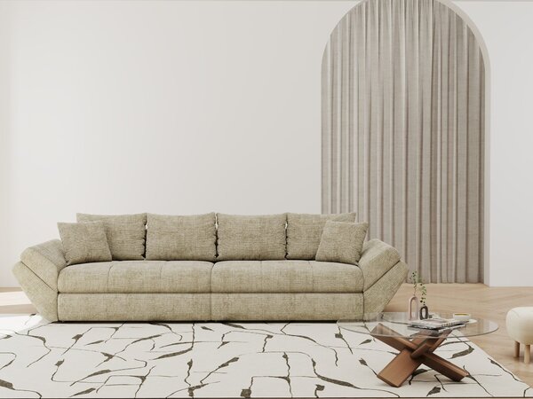 Canapea extensibilă dumonde cu ladă de depozitare Loana Cremona Bej 300x100 cm