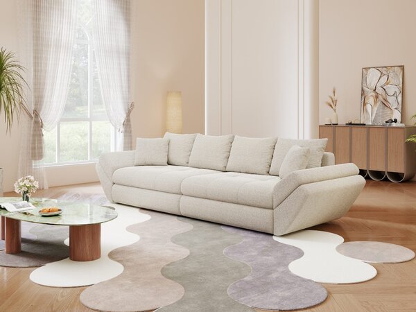 Canapea extensibilă dumonde cu ladă de depozitare Loana Monte Bej 300x100 cm