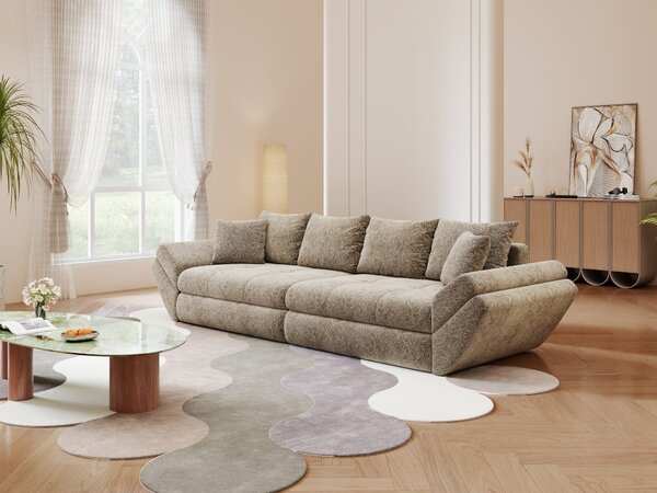 Canapea extensibilă dumonde cu ladă de depozitare Loana Arena Bej 300x100 cm