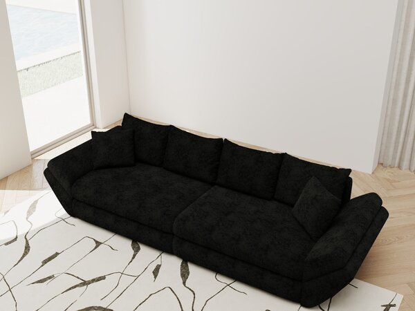 Canapea extensibilă dumonde cu ladă de depozitare Loana Quelle Negru 300x100 cm