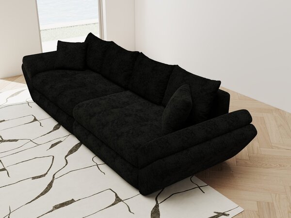 Canapea extensibilă dumonde cu ladă de depozitare Loana Quelle Negru 300x100 cm
