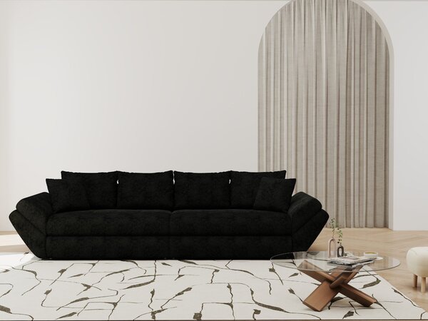 Canapea extensibilă dumonde cu ladă de depozitare Loana Quelle Negru 300x100 cm