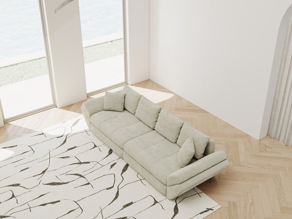 Canapea extensibilă dumonde cu ladă de depozitare si sezut confortabil din spuma high-density, Loana Cremona Bej 300x100 cm